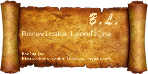 Borovicska Leonóra névjegykártya